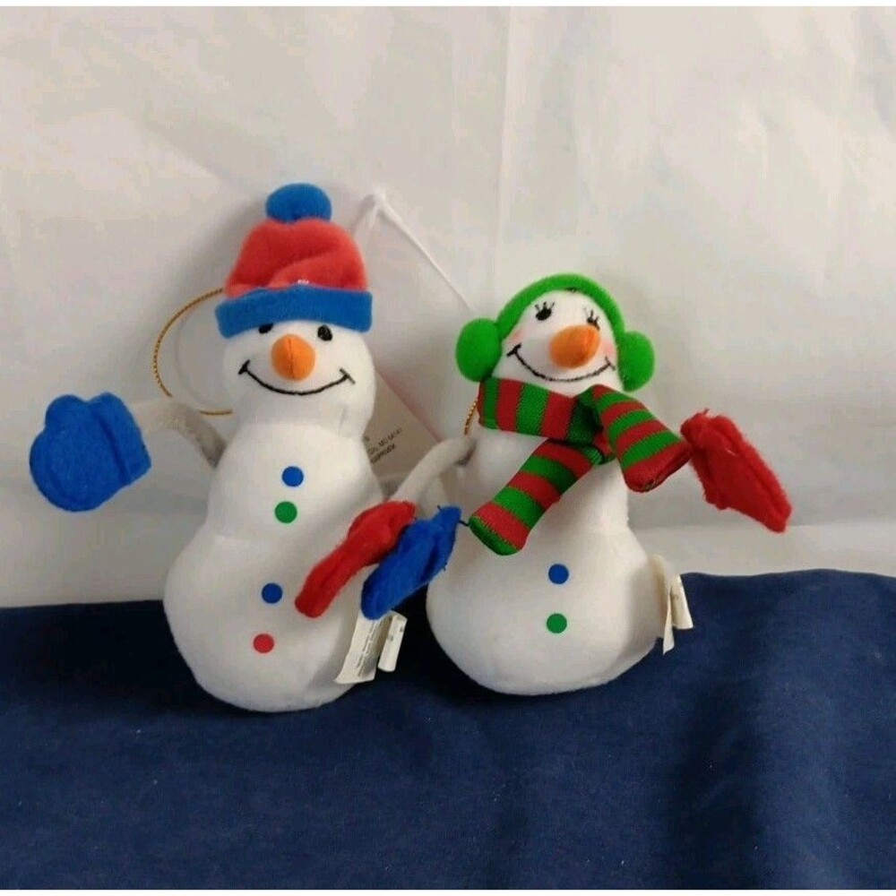 Hallmark Mini Kiss Kiss Snowman Christmas Tree Ornaments Collectable Holiday New